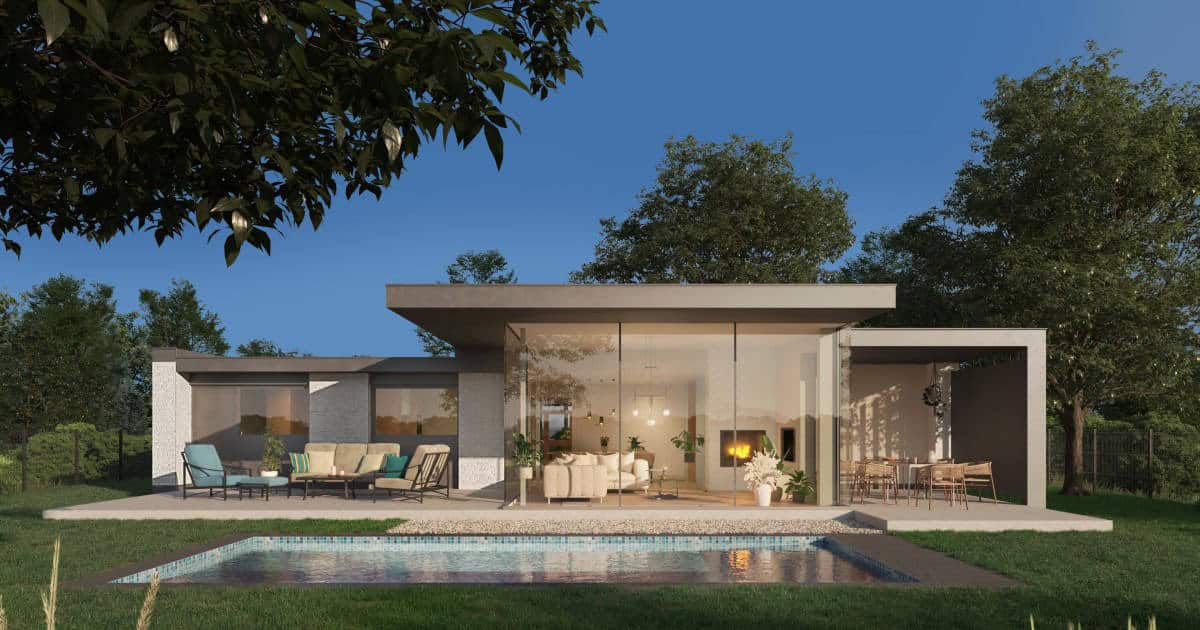 woning in opwijk na renovatie met nieuwe aanbouw in glas met zwembad